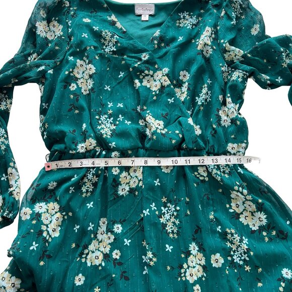 Green Floral Maxi Dress. Perfect Spring Outfit. Premier Amour Size 12. - Picture 8 of 12